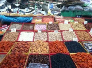 Dried fruits and nuts at Osh Bazaaar