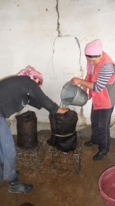 Kyrgyz Women washing traditional handmade felt