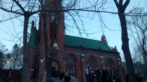 Not far from the base of Фуникулёр, the old church looms with a significant presence over its neighbors