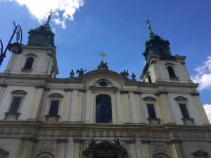 Holy Cross church in Warsaw, Poland. 