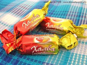 Bite-size, chocolate-covered halva