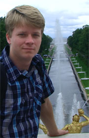 Mark Lowry at Peterhof a former Tsarist estate outside of St. Petersburg.