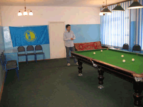 The new billiard room built by Garrett's organization.