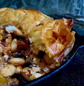Baklava with cheese and beans