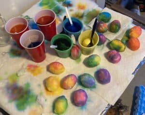 Bulgarian Holidays Easter egg dyeing