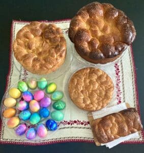 Bulgarian Holidays Easter eggs and kozunak