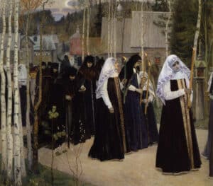 The-Great-Taking-of-the-Veil-Mikhail-Nesterov-(1897–98)