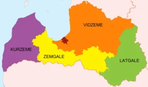 Latvia identity districts map