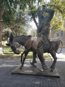 Monument to Hodja Nasreddin in Bukhara, Uzbekistan.