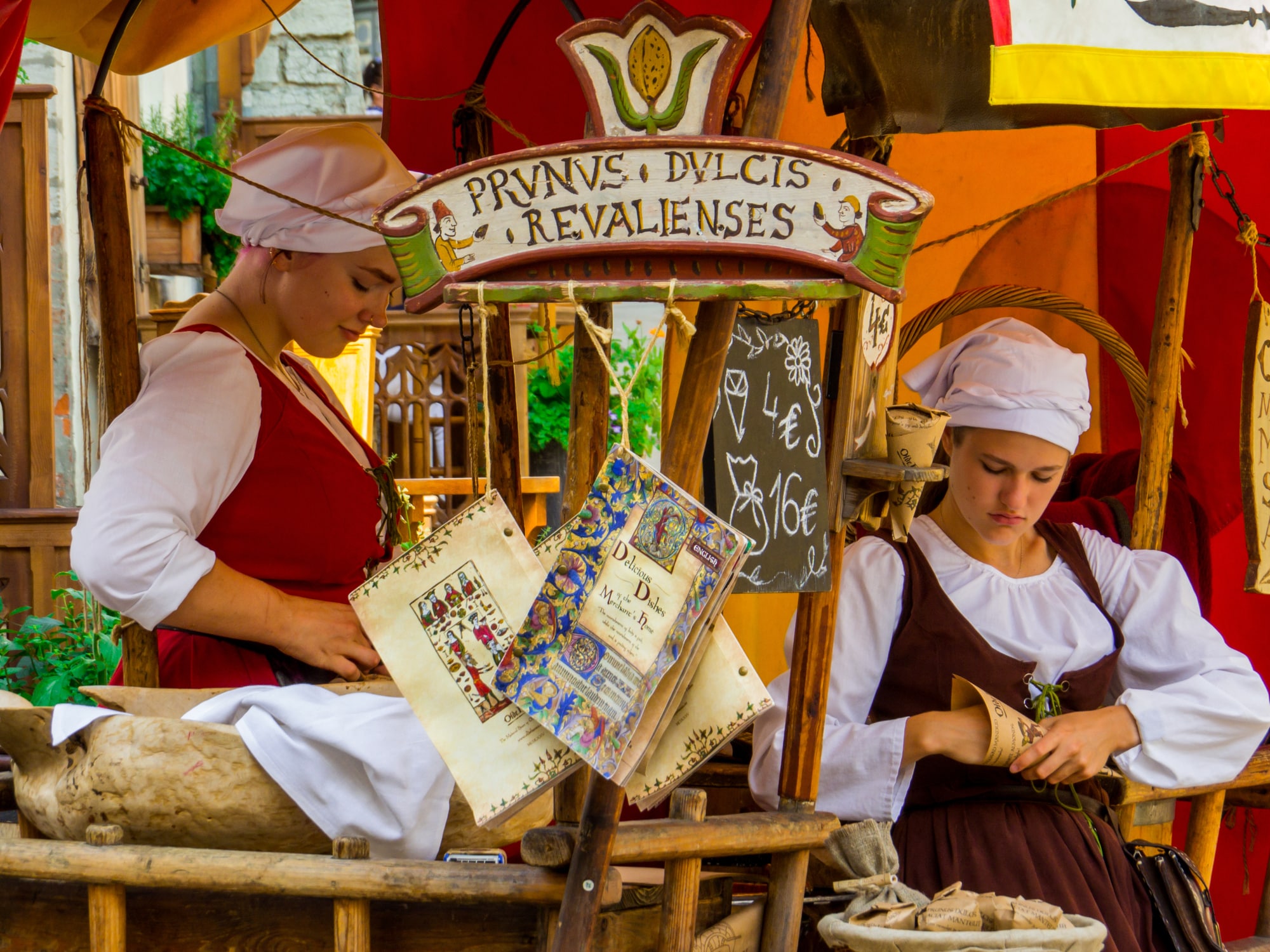 Sweet nut sellers in Old Town, Tallinn, Estonia.