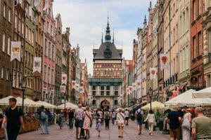 The colorful streets of Old Town Gdansk.