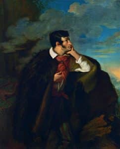 Portrait of Adam Mickiewicz on the rock of Judah