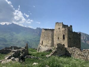 Medieval rock fortress in North Ossetia Alania