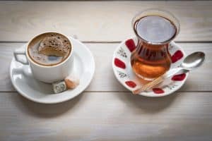 Turkish coffee and black tea 