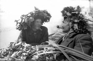 Two men in traditional headdresses, Riga, 1934.