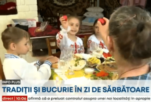 Moldovan news broadcast about Easter traditions.