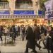Tehran, Iran - November 1, 2016: Shoppers walking past the outer stalls of the Grand Bazaar in Tehran, Iran